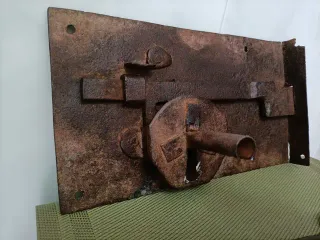 Cerradura Antigua de Hierro con llave, funciona