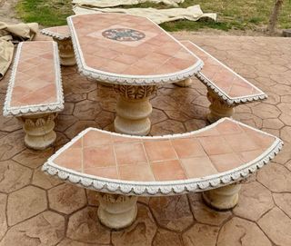 Conjunto jardín - Mesa y bancos