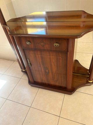 Mueble espejo madera con almacenaje