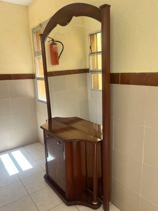 Mueble espejo madera con almacenaje