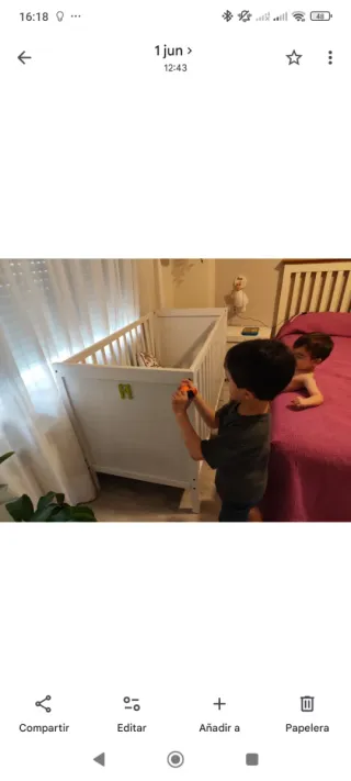 Cuna SUNDVIK Ikea blanca 60x120