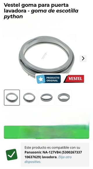 Goma puerta lavadora. Cambie lavadora recien puest