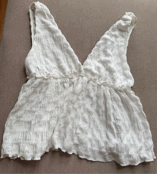 Top blanco PULL&BEAR - crop