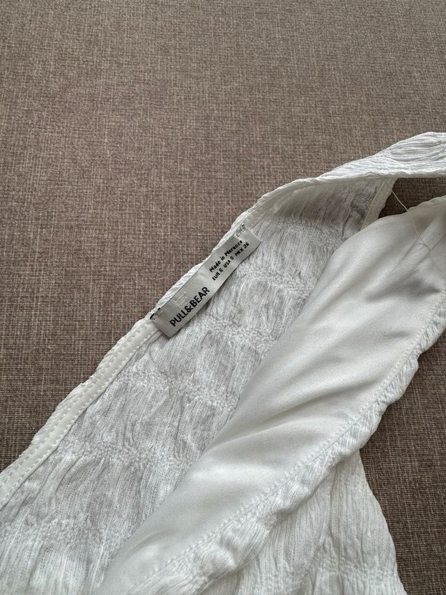 Top blanco PULL&BEAR - crop