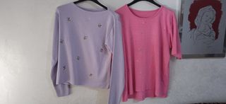Maglie cotone rosa e lilla ,regalo i pantal