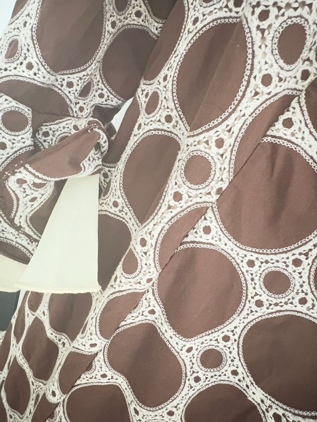 Traje Flamenca lunares beige-marrón como nuevo