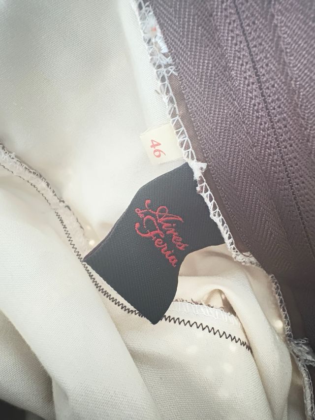 Traje Flamenca lunares beige-marrón como nuevo