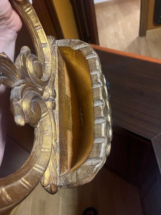 Espejo cornucopia dorado madera