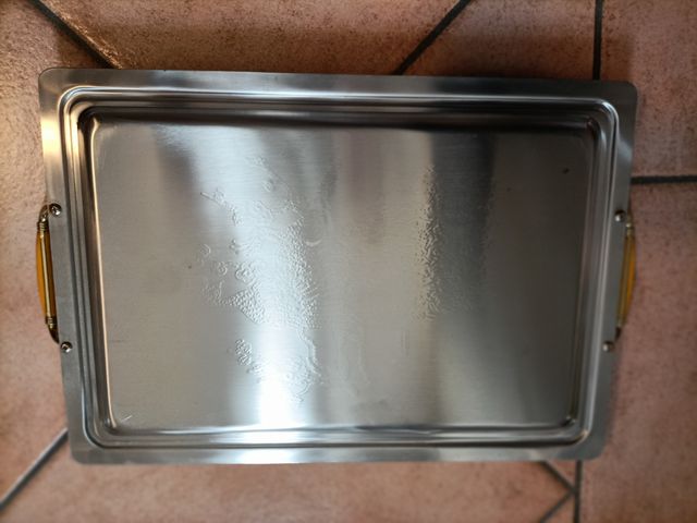 Vassoio metallo dorato e argento