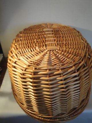 Cesta mimbre ovalada, 2 asas. Nueva