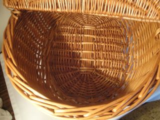 Cesta mimbre ovalada, 2 asas. Nueva