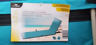 Tumbona playa plegable azul / Hamaca / Silla playa