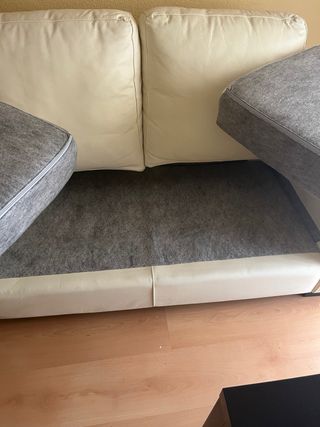 Sofá piel blanco 2 plazas