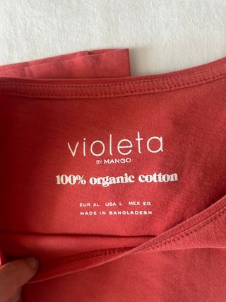 Camiseta coral  TALLA  XL de VIOLETA by MANGO