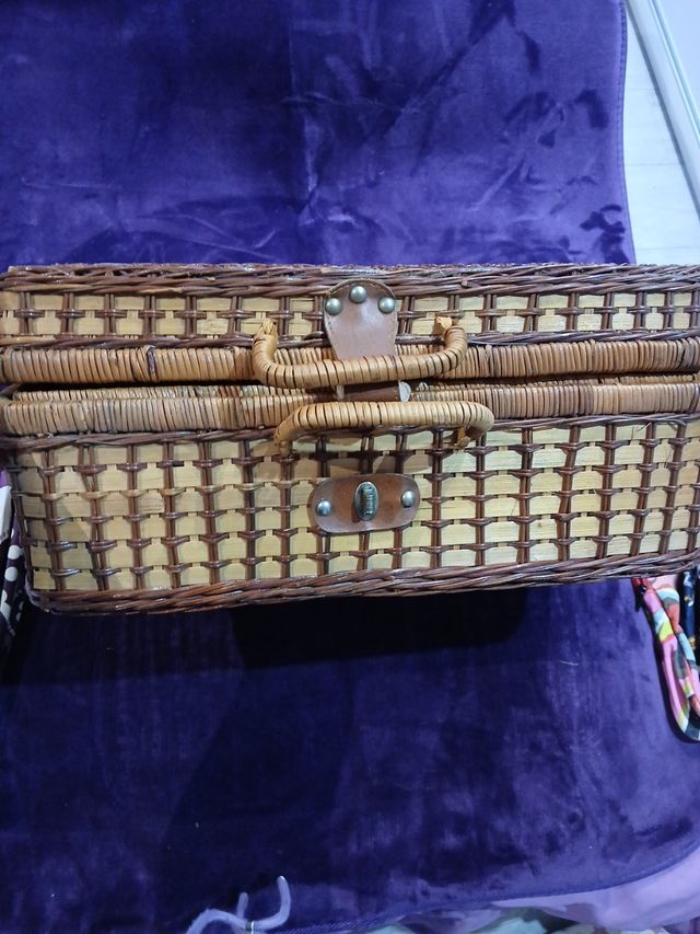 Cesta pícnic vintage multicolor