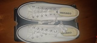 Converse blancas plataforma - 41