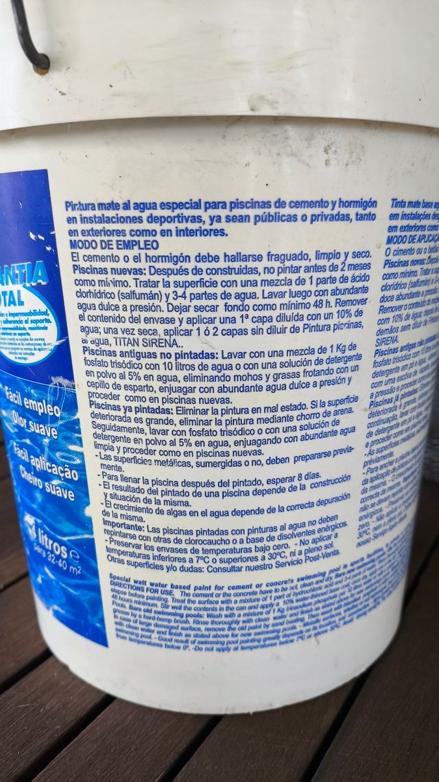 Titan Sirena: Pintura piscinas 4L