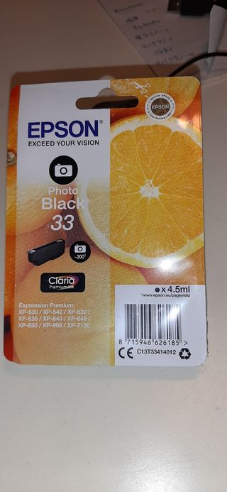 Tinta Epson T33 negra foto