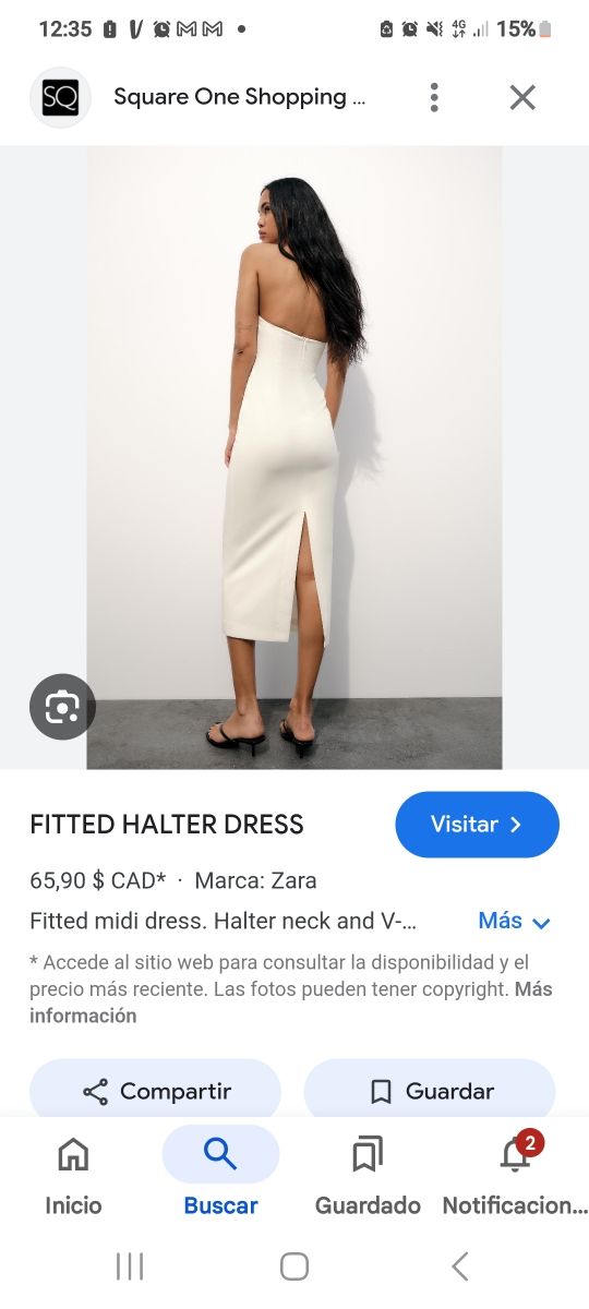 Vestido Zara  midi con etiqueta