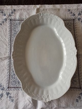 Bandeja ovalada porcelana blanca