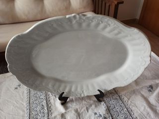 Bandeja ovalada porcelana blanca