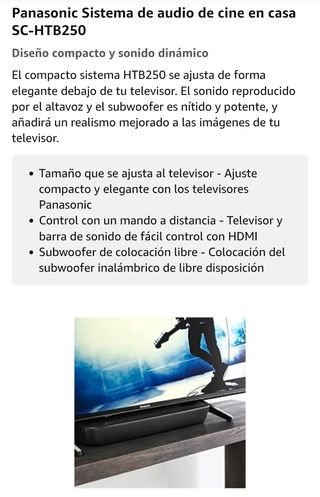 Barra sonido Panasonic SC-HTB250 - 120W