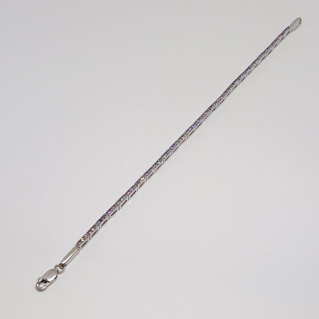 Pulsera Oro Blanco Cuarzos Lilas