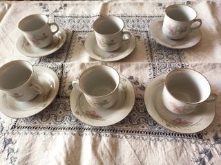 Juego café porcelana 6 tazas