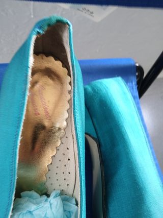 Zapatos tacón turquesa talla 36