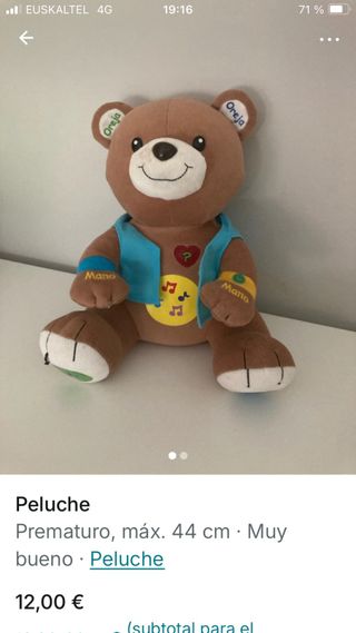 Peluche Oso Musical 44cm