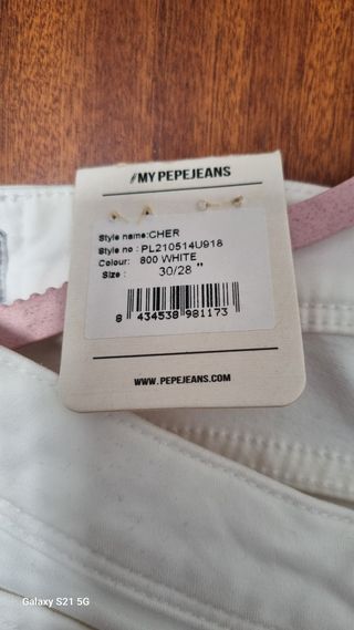 Pepe Jeans - Vaqueros blancos talla 38