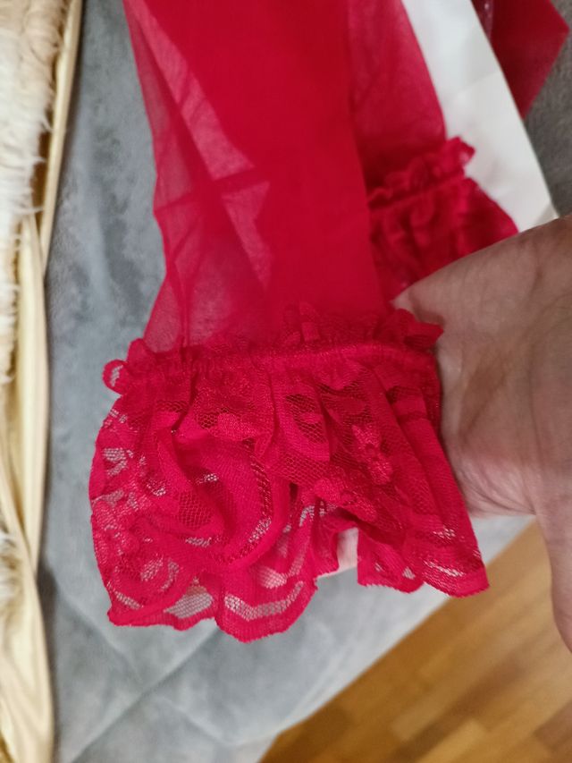 Autoreggenti rossi pizzo