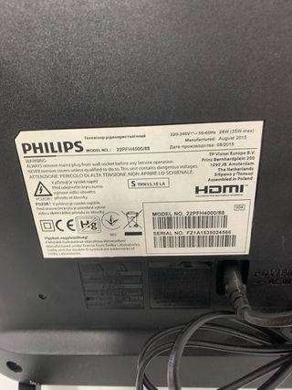 TV Philips 22" negra