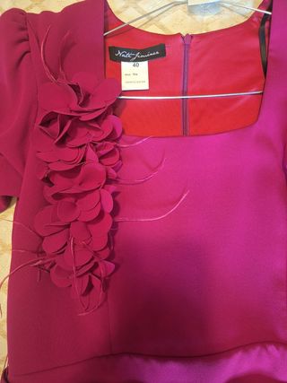 Vestido fiesta Nati Jiménez - color  fresa Talla40