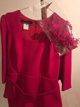 Vestido fiesta Nati Jiménez - color  fresa Talla40