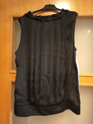 Blusa negra y blanca mujer