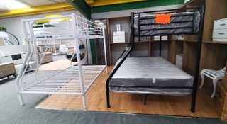 NUEVA LITERA METALICA+MESITA DE NOCHE !! BLANCA!!