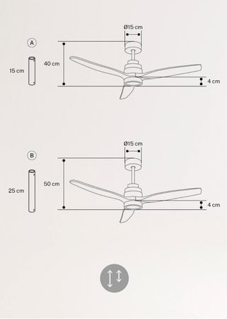 Ventilador techo Create - Negro/Madera
