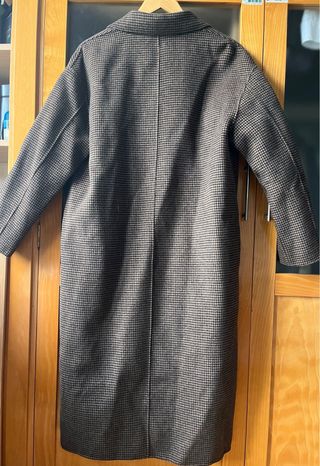 Abrigo Massimo Dutti - cuadros marrón-negro