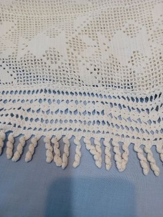 Colcha crochet algodón blanco