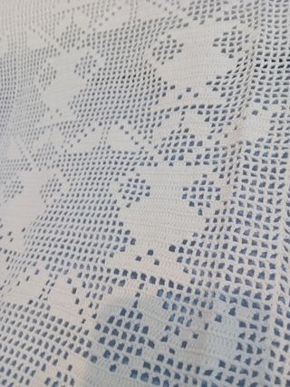 Colcha crochet algodón blanco
