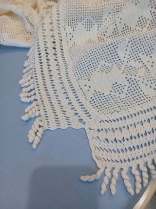 Colcha crochet algodón blanco