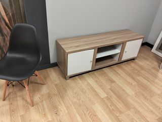 Mueble TV - Madera, Blanco/Marrón
