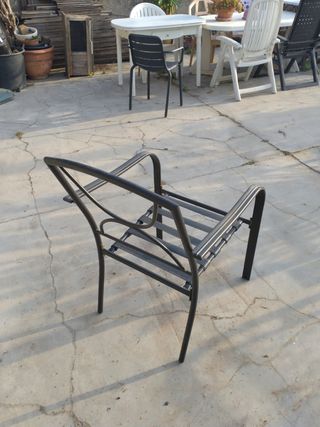 Silla jardín metal negra
