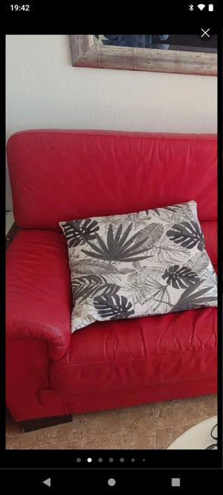 Pareja de sillones 3 + 2 plazas piel rojos