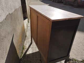 Aparador antiguo madera mármol rosa