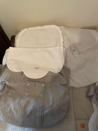Saco capazo UZUIRE bebé, lino gris