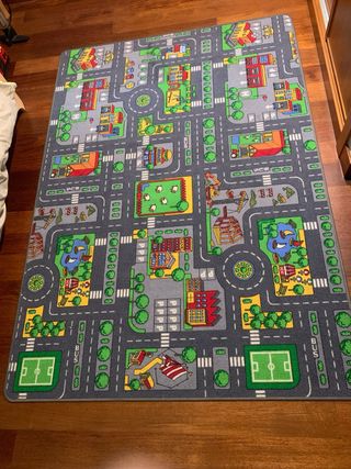 Alfombra ciudad infantil - Gris multicolor