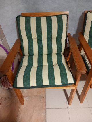 Muebles jardín - Mesa y sillas madera