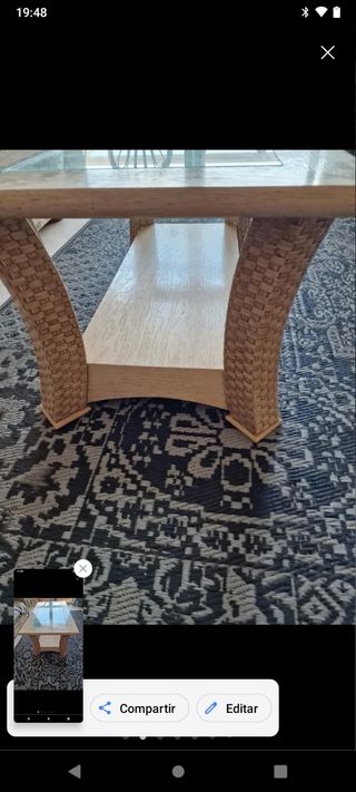 Mesa centro y cristal